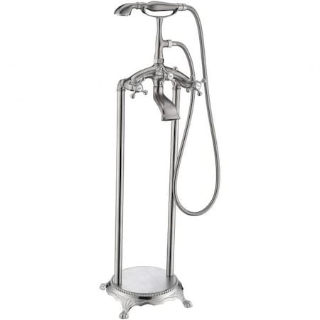 Anzzi Tugela 3-Handle Claw Foot Tub Faucet with Hand Shower, Brushed Nickel FS-AZ0052BN